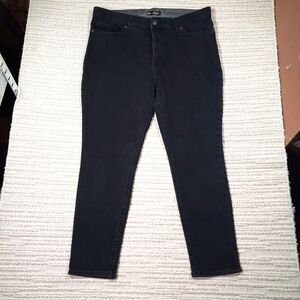 lee women slim fit skinny leg mid rise black jeans 14 short stretch